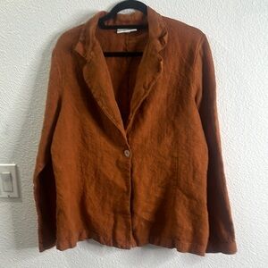 Bryn walker burnd orange linen Women's Rust Jacket size small